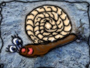 Schnecke, bemaltes Foto