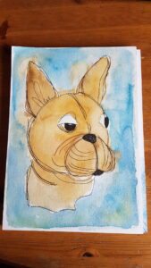 Aquarell Bully in Arbeit