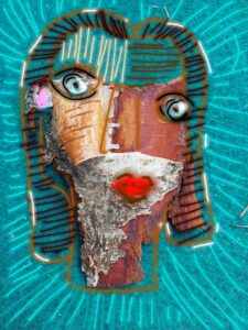 Frauengesicht, gemalt