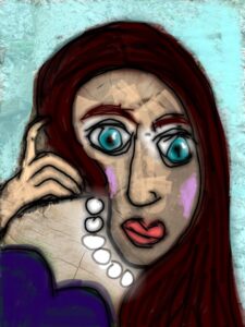 gemaltes Frauengesicht