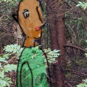 gemalte Mann im Wald