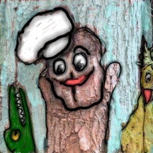 Kasperfiguren, gemalt