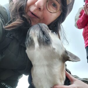 Frau mit Hund Foto