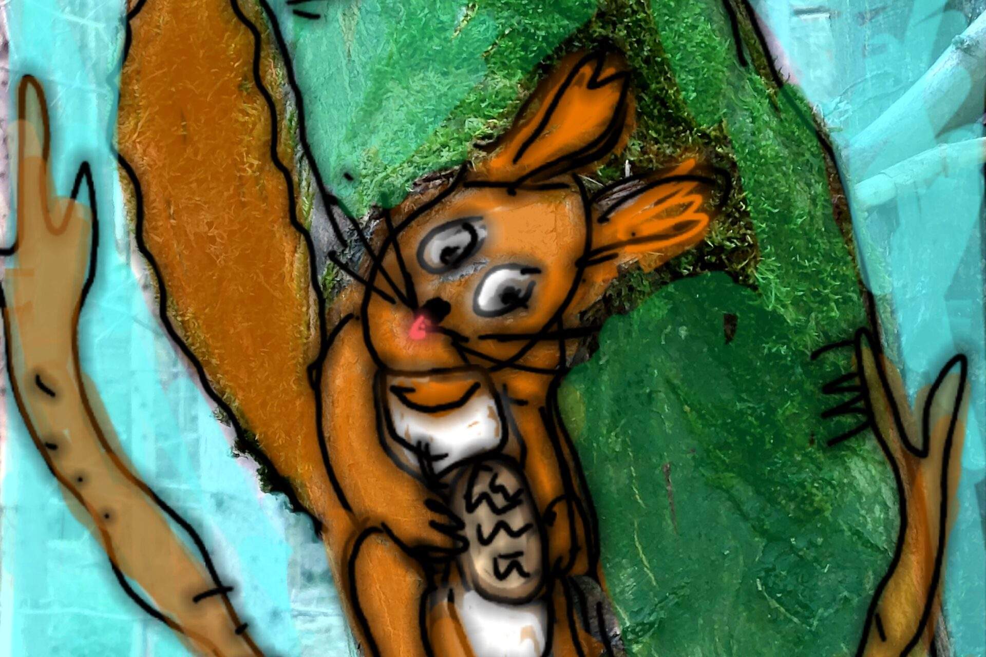 gemaltes Eichhörnchen