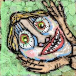 verrücktes Gesicht, gemalt