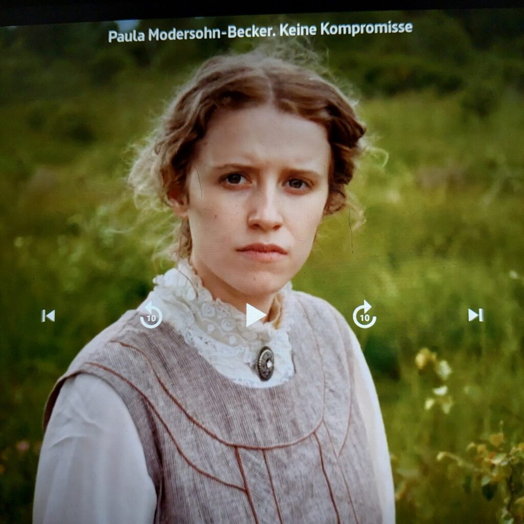 Standbild aus einer Arte-Doku über Paula Modersohn-Becker auf einem Bildschirm