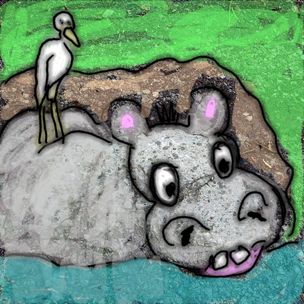 Zeichnerisch hervorgehobene Tiere basierend auf einer Waldstruktur